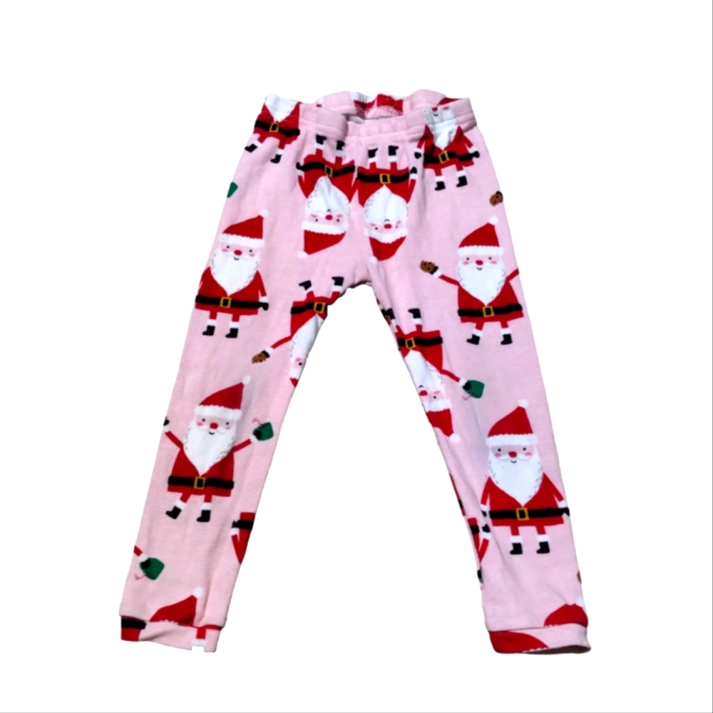 ✓Carters 2T pink Girls Christmas Santa pajamas loungewear Pj Pants Bottom